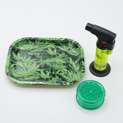 Smoke Rolling Tray Round Edge Blow Torch Kit Leuke Huishoudelijke Snack Tray Set Metaal